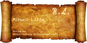 Mihucz Lilla névjegykártya